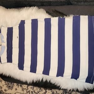 Vineyard Vines Navy and White Sleeveless Mini Dress, Pre-loved in Good Condition